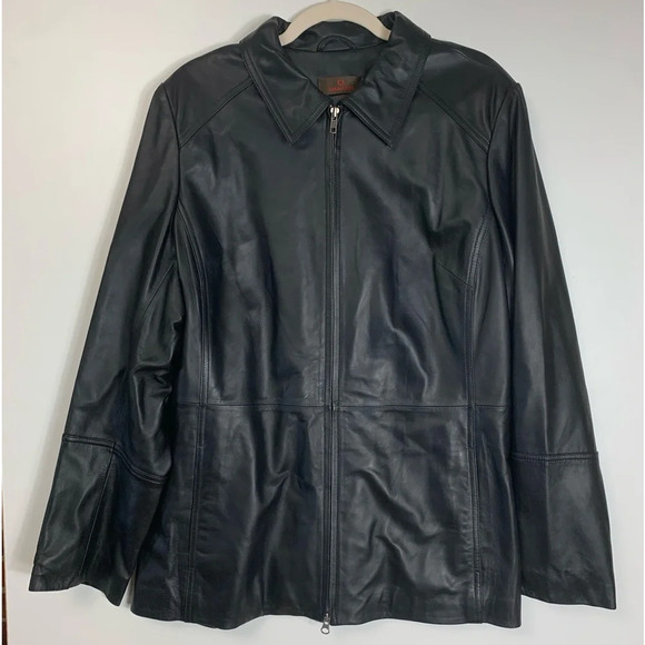 Danier Leather  Jacket Full Front Zip Women’s Size 2X Grunge Goth Capsule Punk - Picture 1 of 12